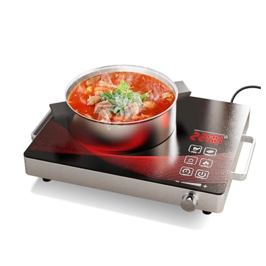 Gveyajo 1-Pits Elektrische Kookplaat 3500 W – Draagbare Keramische Kookplaat met Watt‑Display, Timer tot 180 min, 4 Slimme Modi – Ideaal voor Camping & Thuisgebruik