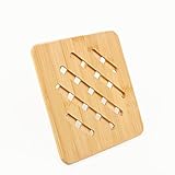 REVGOZU Natural Bamboo Ceramic Pot Tray heat bowls insulation pad, Durable Anti-Hot insulation pad for Hot Dishes, Bowl, Teapot, Hot Pot Holders Tray Soup Bowl Tray table mat(Square, 7.08x7.08*0.39)