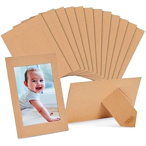Juvale Cardboard Photo Frame Easel (50 Pack) 4 x 6 Inches, Kraft Cover