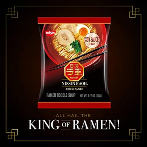 Image of Nissin RAOH Ramen Noodle Soup, Soy Sauce, 3.77 Ounce (Pack of 6)