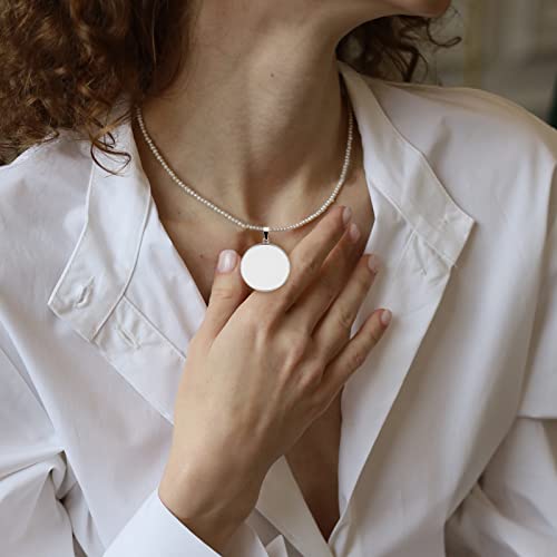 Milisten 20pcs Pendant Trays Kit Round Bezel Blanks Trays Pendant Cabochon Settings for DIY Crafting Photo Jewelry Making Silver 18mm - Image 4
