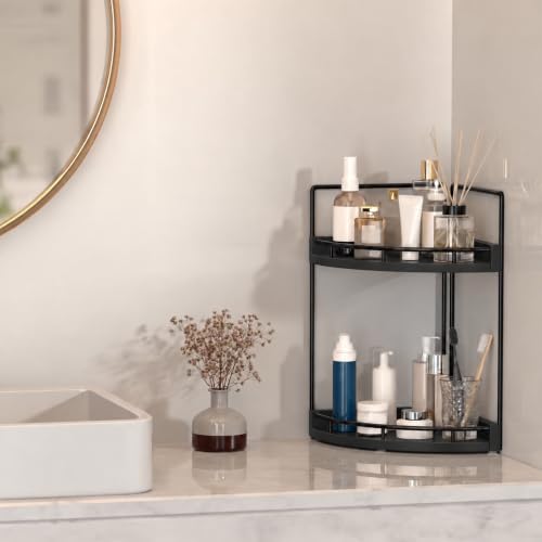 Image of Dorhors Corner Bathroom Counter Organizer,Vanity Countertop Storage Shelf