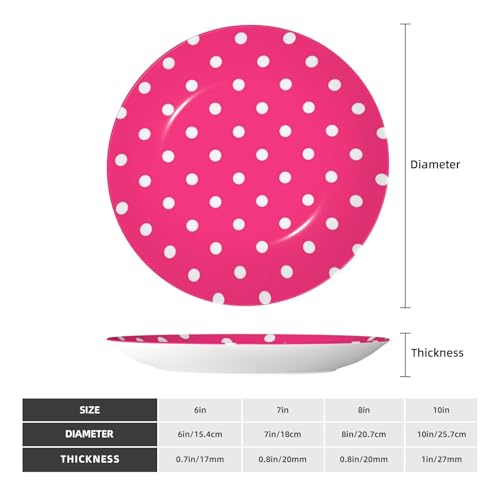 Plato decorativo compacto rosa lunares 6 pulg miniatura 2