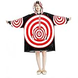 Oversized Hooded Blanket Sweatshirt Red Targets Soft Warm Wearable Blanket Hoodie with Giant Pocket...
