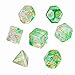 Gwhole 7 Pezzi Dadi Poliedrici per Giochi di Ruolo con Giochi da Tavolo Dungeons And Dragons con Sacchetto Nero, Verde