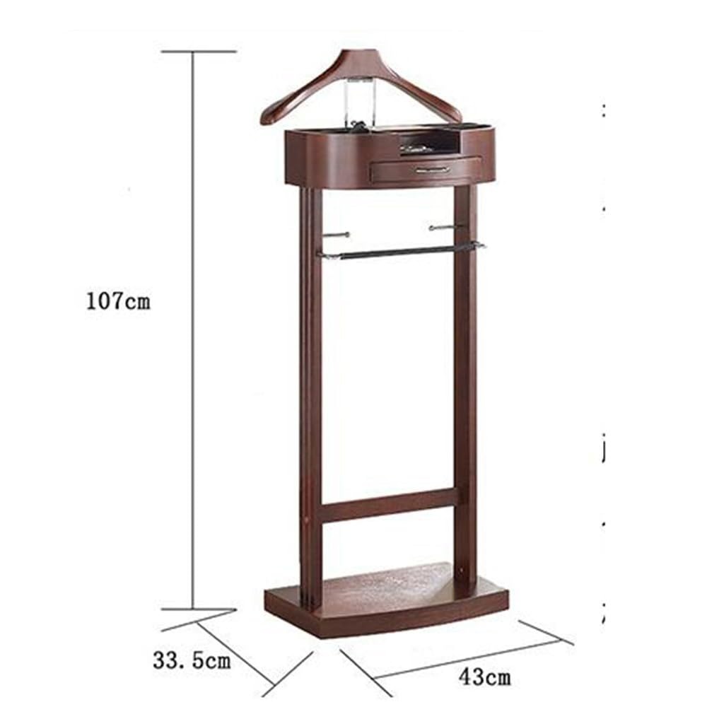 Generico Servomuto Sedia maggiordomo Appendiabiti in Mogano Servomuto Marrone Scuro Aspetto Noce Servomuto Silenzioso in Legno e Metallo Maggiordomo,107 * 43 * 33,5 cm