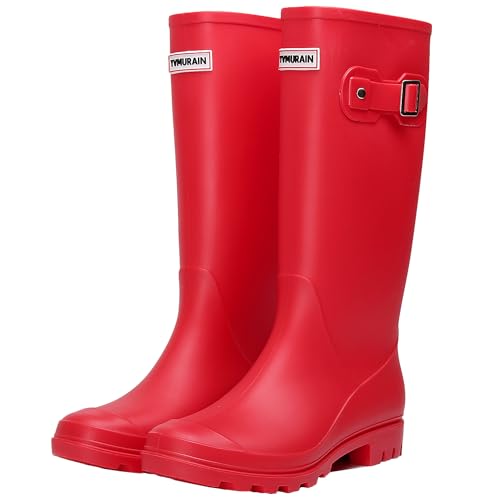 Yvmurain Rain Boots for Women Waterproof Garden Shoes Non-Slip Knee-high Mud boots Ladies Tall Rubber Boots Lightweight Outdoor Work Booties