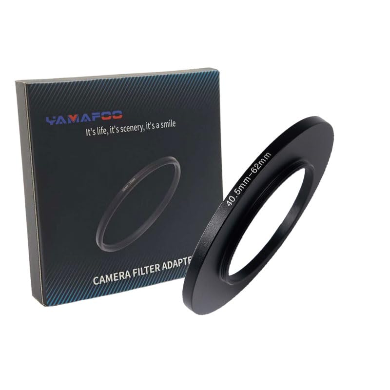 YAMAFOO 40.5mm to 62mm Step-Up Ring/Step Down Rings Filter Adapter for All Brands UV ND CPL Metal Ring Step-Up Rings Adapter Filter,Black(40.5-62)