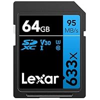 Lexar Professional 633x Scheda SD 64 GB, Scheda di Memoria SDXC UHS-I, U3, V30, Class 10, Fino a 95...