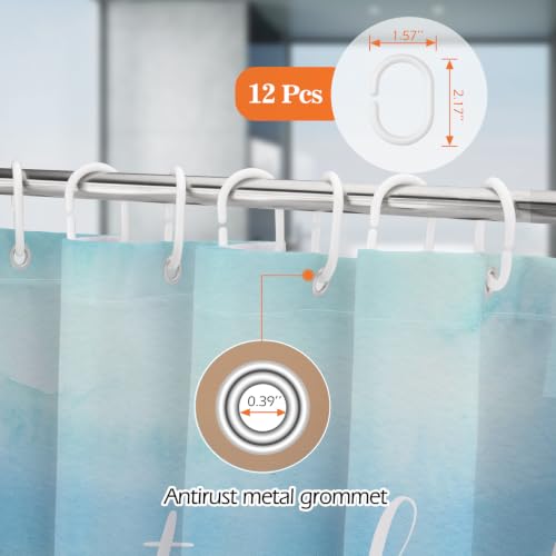 Image of Aimego Get Naked Shower Curtain Gradual Tie Dye Blue Ombre Funny Art Font Theme Shower Curtain Set with 12 Hooks for Bathroom Decor Accessories Bathtub Curtain, 72 inchx72 inch