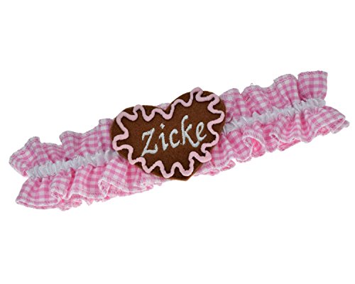 Strumpfband Tracht Rosa kariert - INDIVIDUELL Bestickt Cover