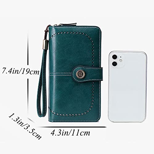 Wallets for Women PU Leather Credit Card Holder with RFID Blocking Large Capacity Wristlet Purse, Black, One Size4