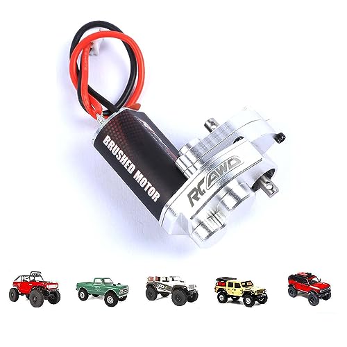 RCAWD Upgraded 55T Carbon Brush 050 Motor Alum Center Gear Case Transmission Assembled w/Steel Gears for Axial SCX24 Wrangler Bronco Gladiator C10 Deadbolt AX24 XC-1 4WS Upgrade Parts