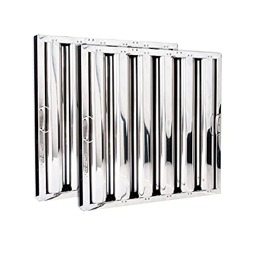 (6 Pack) Commercial Restaurant Kitchen Hood Filter, Range Hood Grease Filter For Kitchen Exhaust Hoods Stainless Steel 20