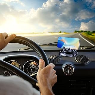 Porte-Téléphone pour Voiture, Support Rotatif 360 Degrés Automobile, Support de Téléphone pour Tableau de Bord avec Disque de Stationnement, Pour Voyages Routiers GPS Direction Contrôle Musique Stream