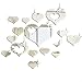 Ardisle 16 pezzi, a forma di cuore per piastrelle, Specchio adesivo da parete Art Craft-Adesivi in stile veneziano, da bellissima