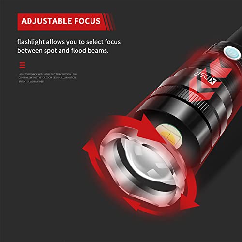 Xurleq Rechargeable Flashlights 710000 High Lumens Led, Zoomable Tactical Flashlight With 2 Modes, Waterproof Brightest Flashlights For Emergencies And Outdoor Use, Hiking Camping Accessories #TOP5