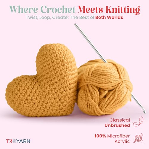 Image of TROYARN Summer (4- Skeins Pack) Silk Effect Hand Knitting Yarn Crochet Art Lace Craft 100% Microfiber Acrylic 4x100 gr (4x383 yds) (105488 - Turmeric)