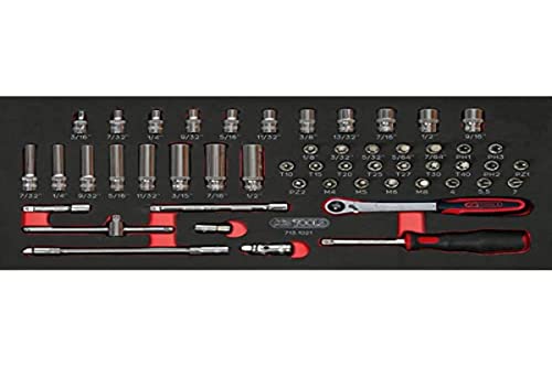 KS TOOLS 713.1021 Ultimate Socket and Accessory Module 1/4 Inch Inch 51 Pieces, Black