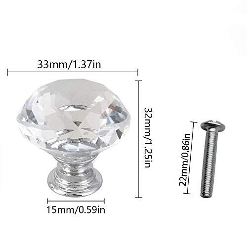 Doafoce 6 Pcs Pomelli per Mobili in Vetro