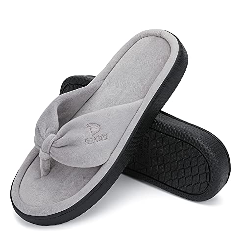 Dannto Women's House Slippers Memory Foam Flip Flops Thong Indoor Shoes Open Toe