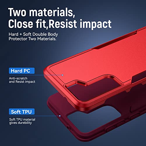 Image of for Samsung Galaxy S21 Case with HD Screen Protector, Red