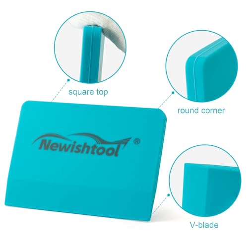 Image of NEWISHTOOL Soft Silicone Small Squeegee for Vinyl, 2 PCS PPF Tools Window Tinting V-Blade Scraper for Window Film Application, Car Paint Protective Film Installation & Water Removal | PPF Squeegee, Window Tinting V-Blade Scraper, Glass Film Application, Car Paint Protective Film Installation & Water Removal