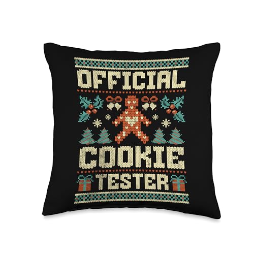 Official Cookie Tester Baker Christmas Pajama Xmas Costume Throw Pillow