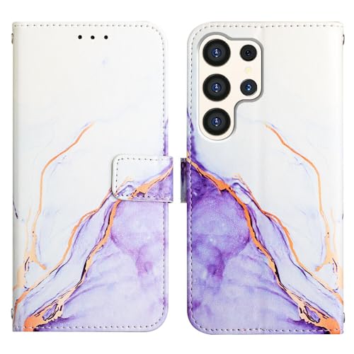 Étui portefeuille Samsung S25 Edge cuir marbre housse antichoc magnétique