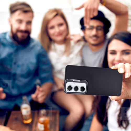 Image of A rtistque Silicone Back Cover Case for Samsung Galaxy M12 / F12 / A12 with Camera Stand | Shockproof TPU | Stylish Protective Design | Slim Fit | Ultra Matte |M12 / F12 / A12 Back Cover - Black