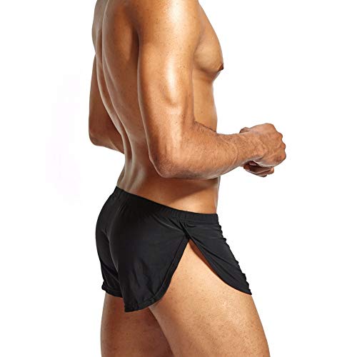 Mendove Men's Silk Split Side Boxer Lounge Sleeping Shorts Breathable Underwear3