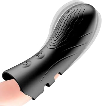 2025 Efficient Version Automatic Electric Silicone Finger Sleeves Finger Massage, 10 Vibrations, Waterproof Rechargeable Gifts for Women and Couple Finger Vibratoar O6456 Black