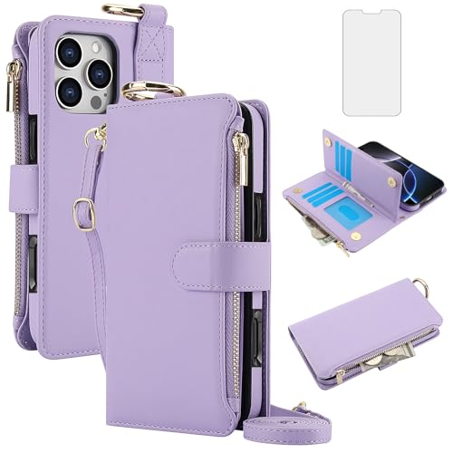Coque iPhone 16 Pro Max fermeture éclair étui portefeuille antichoc blocage RFID