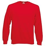 Fruit of the Loom Herren Classic 80/20 Raglan-Sweatshirt, Single Jersey, Raglanärmel, Größe L – 104 cm, Rot