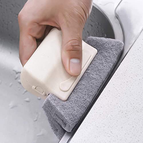 Image of FirstTry Sliding Cleaning Brush | Magic Window Door Track Cleaning Tool | Multipurpose Removable Scouring Hand-held Grip Crevice | for Bathroom, Kitchen, Seams, Floor Liners - Set of 5