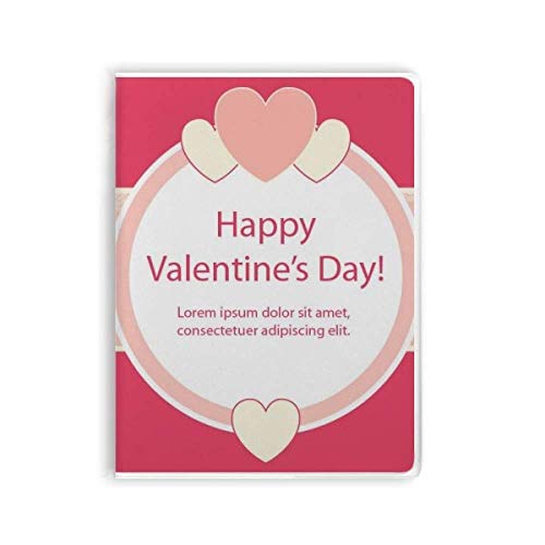 Carnet de notes rose Happy Valentine's Day à offrir en cadeau romantique avec cœurs et roses