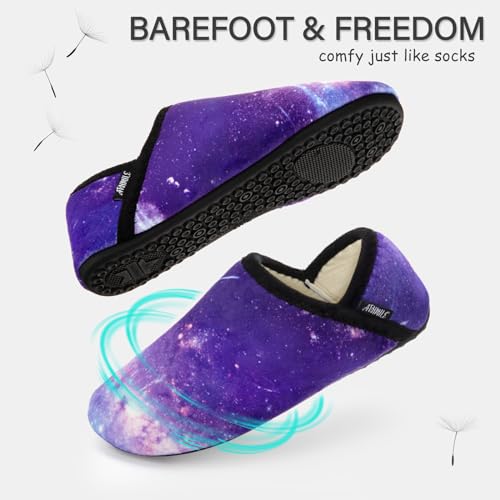 Image of ATHMILE House Slippers for Women Men Indoor Barefoot House Shoes Soft Socks | Furry Slip on Cozy Comfy Flexible Machine Washable Home Bedroom Travel Hospital Yoga Gifts for Mom Grandma
