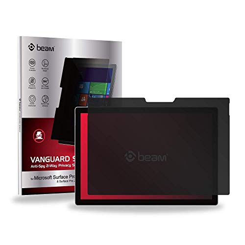 Beam Vanguard Shield Tempered Glass Screen Protector for Microsoft Surface Pro 4/2017 / Pro 6 [w/Installation Frame] (Replacement Guarantee) (Privacy)
