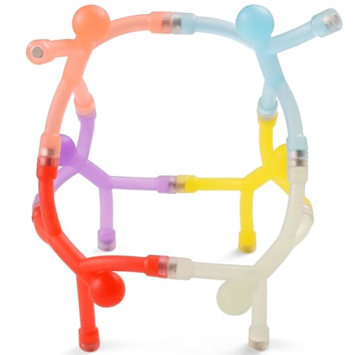 6 Stück Mini Man Kühlschrank Magnete – Lustige Magnetfiguren Kinder Spielzeug, magnetische Mini-Männchen aus Gummi, sensorische Fidget-Spielzeuge für Kinder, kreative Kühlschrankmagnete Geschenkidee