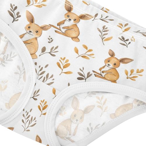 ZZKKO Cute Kangaroos Leaves Girls Underwear Toddler Panties for Girls Comfort Brief Size 2-8T3