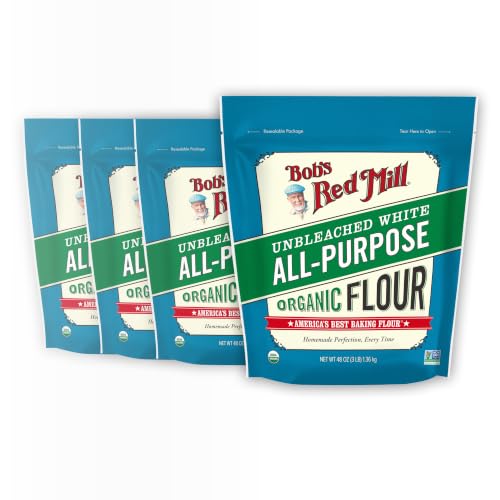 Image of Bob's Red Mill Organic All Purpose Unbleached Flour, 3lb (4 Pack)
