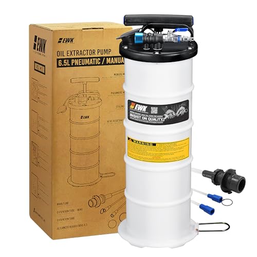 EWK Extracteur d'huile manuel pneumatique 6,5 L Pompe &agrave; vide &Eacute;vacuateur de liquide moteur Changeur d'huile moteur