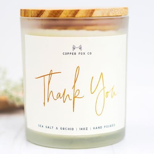 Thank you Candle for Women | Boss Small Thank You Gift Idea | Natural Soy Candle 14 oz Floral Scented Candle | Thank You Gifts for Host Men Coworkers Friend Hostess Teacher Appreciation Gifts Nurse