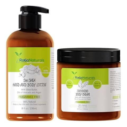 RaGaNaturals Fragrance Free Body Lotion and Body Cream, Ultra Hydrating Moisturizer for Women, Men, Babies and Kids - 8fl oz Cover