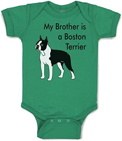 Custom Baby Bodysuit My Brother is A Boston Terrier Dog Lover Pet...