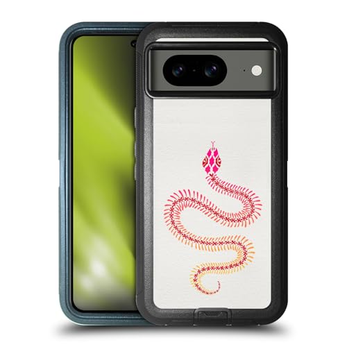 Google Pixel 8 coque antichoc squelette de serpent d'ombre rose Cat Coquillette