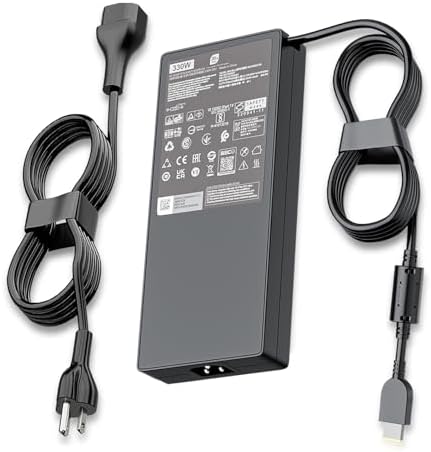 330W GaN 20V 16.5A AC Adapter Charger Replacement for Lenovo Laptop, Legion pro 7 7i 5i 9 9i 5 15 16 17 16IRX9 16IRX8 Yoga AIO 7 RTX 4070 4080 4090 GX21M50608 ADL330SDC3A Slim Gaming Power Supply Cord
