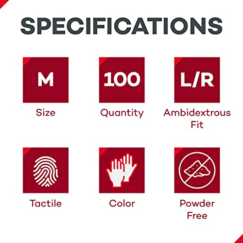 Dealmed Medical Exam Gloves 100 Count, Cream Color, Medium Latex Exam Gloves, Disposable, Professional Grade, Multi-Purpose Use for First Aid Kit and Medical Facilities