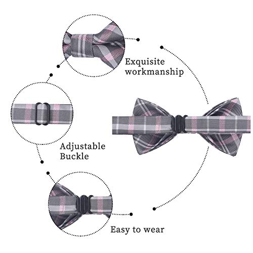 Image of HISDERN Bow Ties for Boys Pre Tied Toddler Bow Tie Adjustable Kids Bowties Clip On Fun Patterned Bowties for Wedding Party