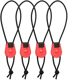 SAMSFX Fishing Quick Rod Ties Leash for Pole Holders Organizer Bunngee Cord Straps (20cm / 7.8in, Red)